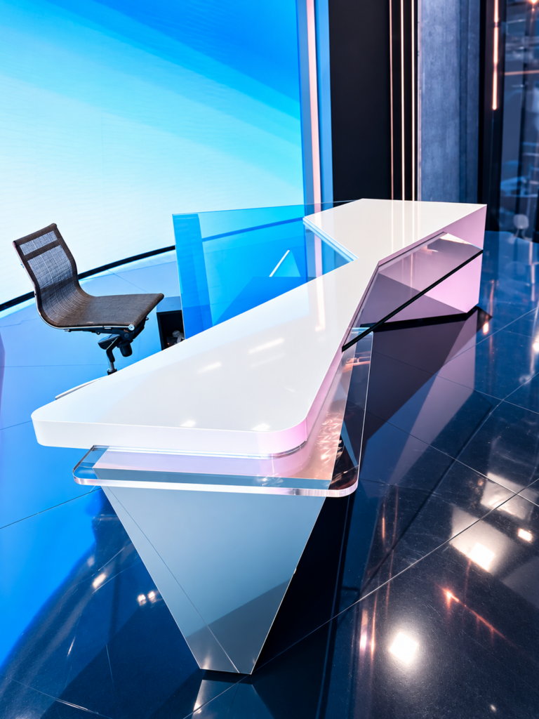 Mesa a medida del Telediario de RTVE fabricada por Fugrup